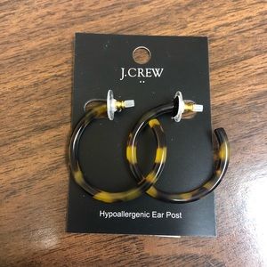 J Crew tortoise hoop earrings